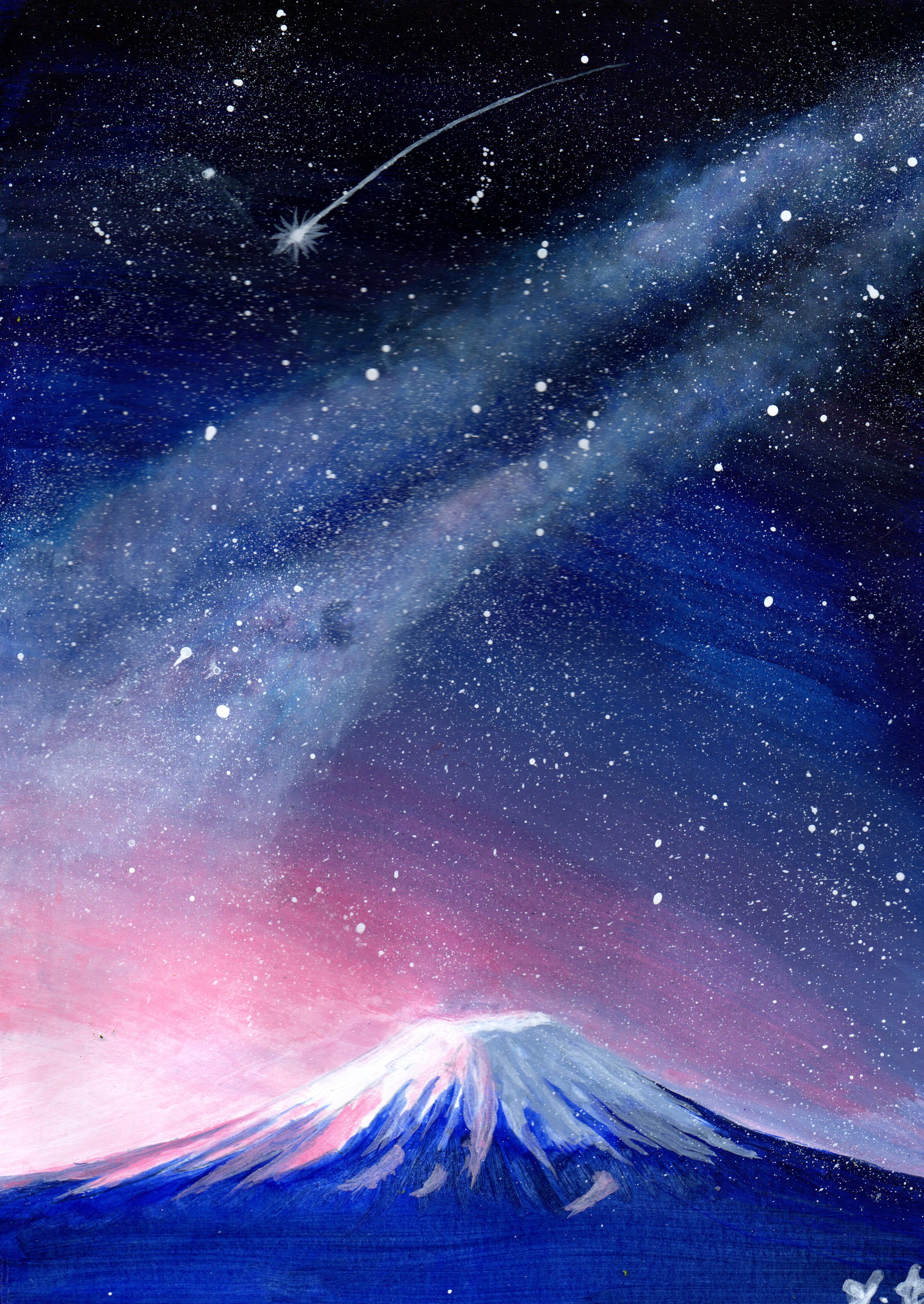 夜景の富士山